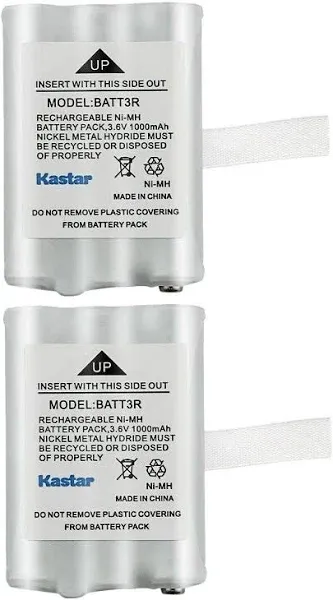 Kastar 2 Pack BATT3R Battery Replacement for Midland BATT3R BATT-3R, AVP14 MID-A