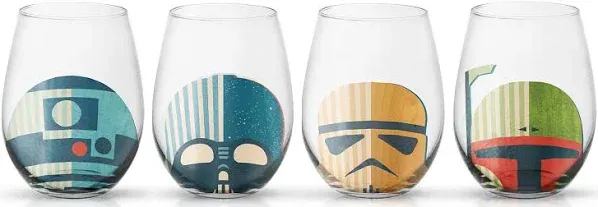 JoyJolt Star Wars™ Helmet Hues Stemless Drinking  Glasses - 19 oz - Set of 4