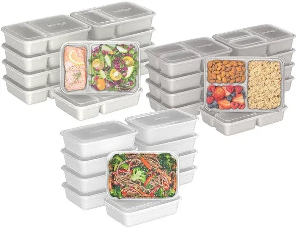 Bentgo Meal Prep Kit, 1, 2, & 3-Compartment Containers, Microwavable - 60pc