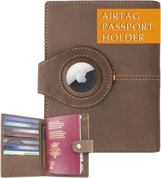 GARZINI Passport Holder with AirTag Passport Wallet with RFID Travel Accessories