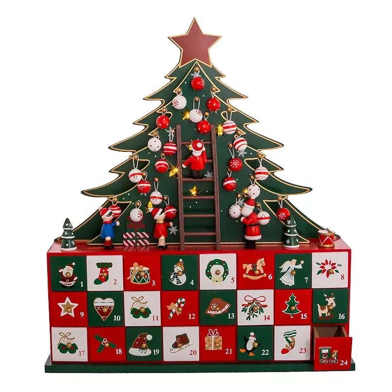 Kurt Adler 13.5-Inch Battery-Operated LED Christmas Tree Advent Calendar