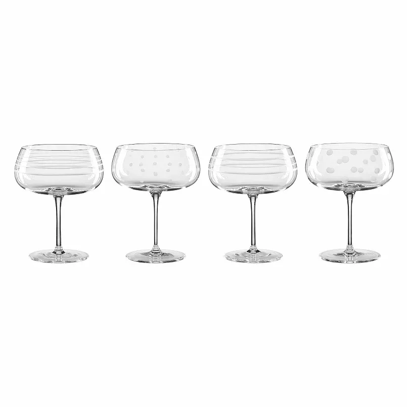 Oneida Mingle Etched Cocktail Glasses (Set of 4)