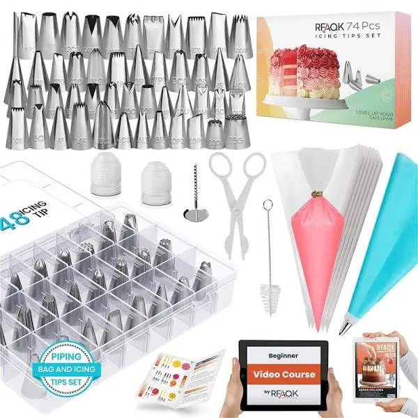 RFAQK 74 PCs Piping Bags and Tips Set