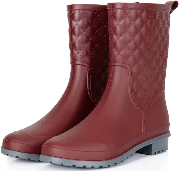 Women's Mid Calf Waterproof Rain Boots