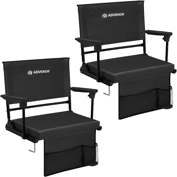 Arlmont & Co. 2-Pack Portable Stadium Seats with Back Support and Cushion