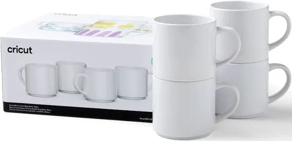 Cricut® 10oz. White Stackable Ceramic Mug Blanks, 4ct.