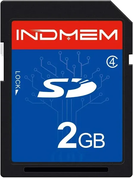 INDMEM 2 Pack SD Card 2GB Class 4 Flash Memory Card 2G SLC Stanard Secure Dig...