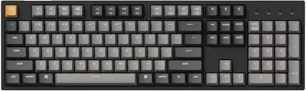 Keychron C2 Pro Wired QMK/VIA Mechanical Keyboard Full Size Layout Custom Programmable Macro RGB Backlit with Keychron K Pro Red Switch OEM Profile Double-Shot PBT Keycaps for Mac Windows Linux