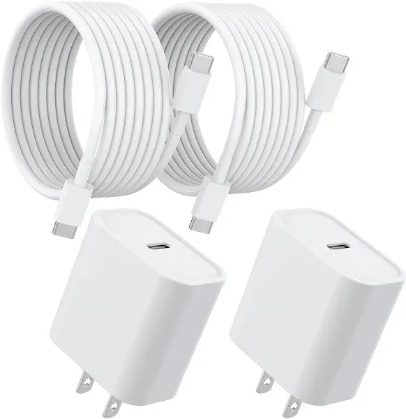 iPhone 15 Charger Fast Charging,20W Apple iPad USB C Fast Charger,2Pack 6ft USB