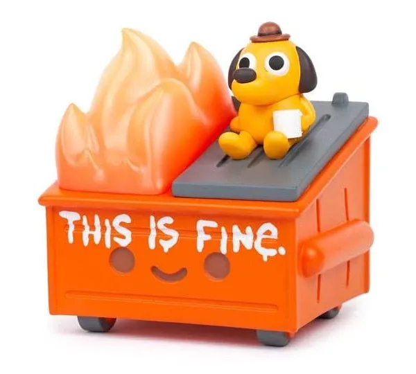 Dumpster Fire This Is Fine Vinyl Figure