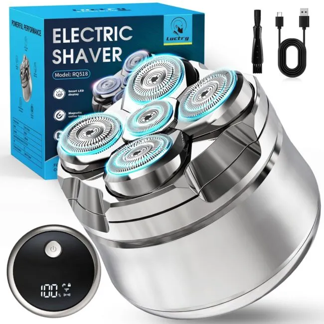 Head Shavers for Bald Men, Magnetic Electric Razor, Waterproof, Rechargeable