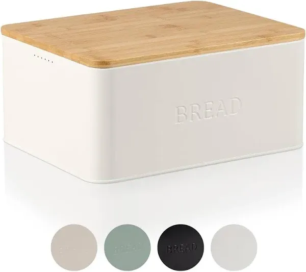 ZICOTO Beautiful Bread Box with Wooden Lid