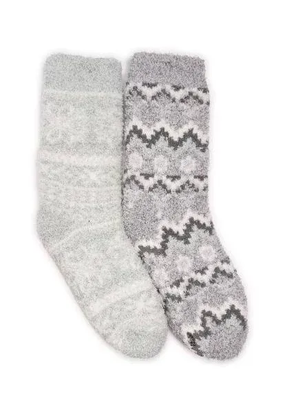 MUK LUKS Women's 2-Pack Cozy Sherpa Lined Cabin Socks