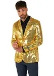 Suitmeister Men's Sequins Gold Blazer, Large