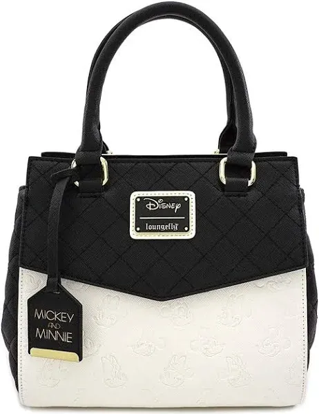 x Minnie and Mickey Mouse Debossed Heads Handbag (One Size, Multicolored)