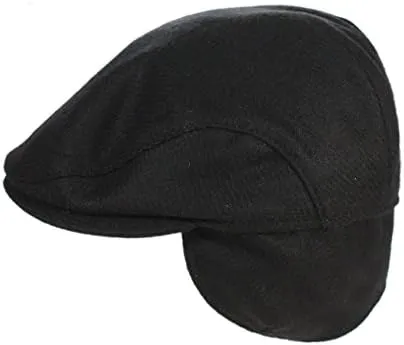 Biddy Murphy Irish Newsboy Flat Cap for Men, Tuck-Away Ear Flaps Slim Fit 100% Wool, Imported