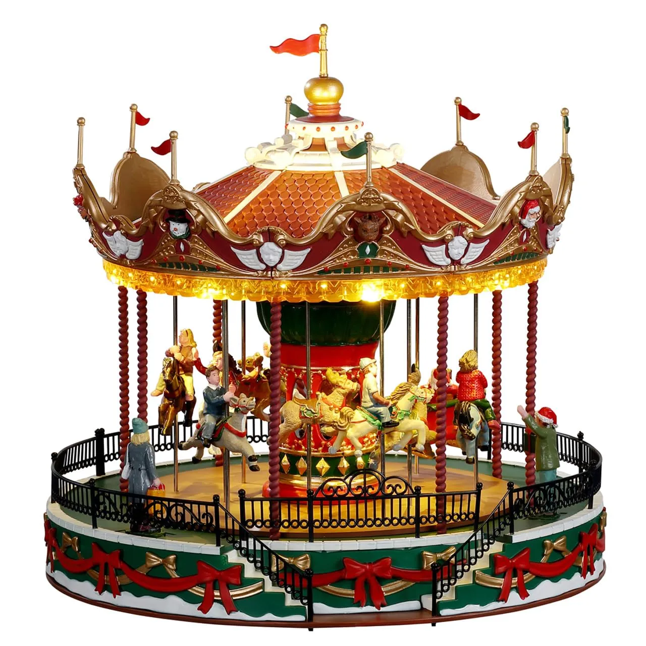 Lemax Santa Carousel Christmas Village Carnival Ride Sights &amp; Sounds (Untested)