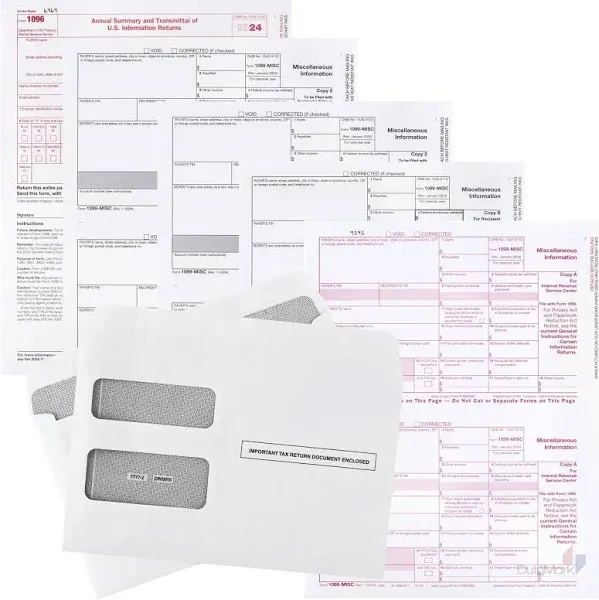 Dutymark 1099 Misc Forms 2023 4 Part Laser Tax Forms Kit