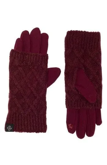 Isotoner Women's Cable Knit Gloves with Touchscreen Palm Patches