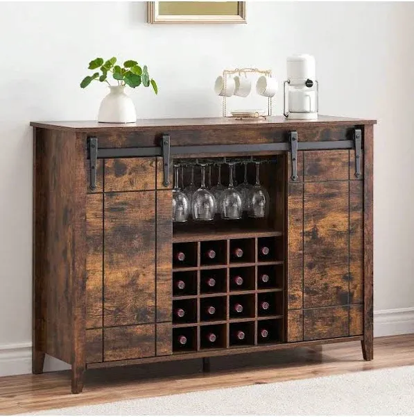 IDEALHOUSE Farmhouse Coffee Bar Cabinet