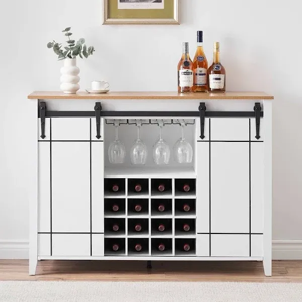 IDEALHOUSE Farmhouse Coffee Bar Cabinet