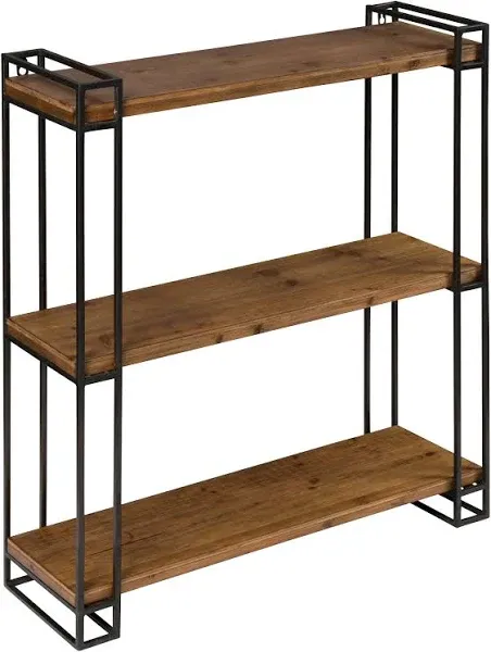 Kimsey Wood and Metal Floating Wall Shelf