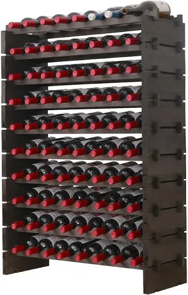 Wine Rack Cabinet Wooden Freestanding for Floor Stackable 80bottles, Grey 