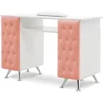 BarberPub Manicure Table with Drawers, Acetone Resistant Nail Desk, Spa Salon Storage Equipment 2671