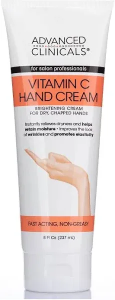 Advanced Clinicals Vitamin C Body & Hand Lotion Moisturizing Skin Care Cream For Hands & Body – Intense Soothing & Hydrating Vitamin C Hand Cream Moisturizer For Dry Cracked Hands, Large 8 Fl Oz