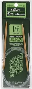 Clover Takumi Bamboo Circular 48-Inch Knitting Needles, Size 6