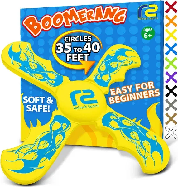 Refresh Sports Boomerang for Kids - Best Gifts for Boys & Girls Gift Ideas - Kid Stocking Stuffers & Fun Holiday Presents Outdoor Toys - Fun