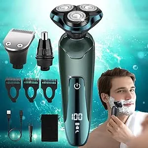 Electric Razor for Men, New Upgrade Electric Shavers for Men Cordless Rechargeable 3D Rotary Men Shaver,Wet/Dry Mens Shaver,Waterproof Mens Razor for Shaving Gifts for Husband, Dad,Boyfriend