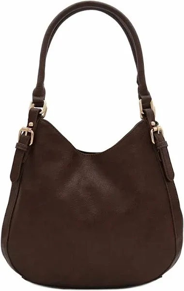 Lightweight 3 Compartment Faux Leather Medium Hobo Bag