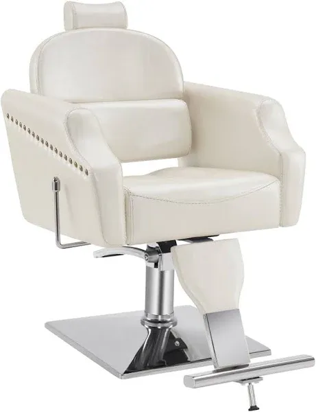 BarberPub Classic Recliner Barber Chair Antique Heavy Duty Hair Spa Salon Styling Beauty Equipment 3125