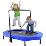 ANCHEER Foldable Trampoline, Mini Rebounder Trampoline with Adjustable Handle, Exercise Trampoline for Indoor/Garden/Workout Cardio, Parent-Child