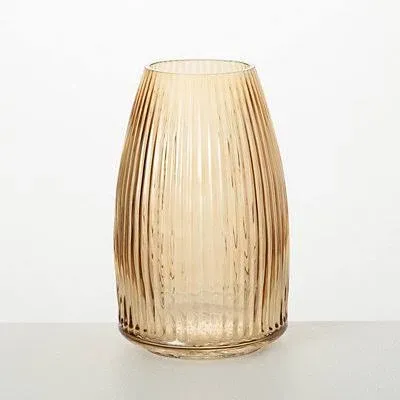 Sullivans 8" Ribbed Glass Vase