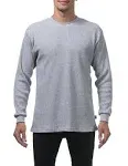 Pro Club Men's Heavyweight Cotton Long Sleeve Thermal Top, Medium, Heather Gray