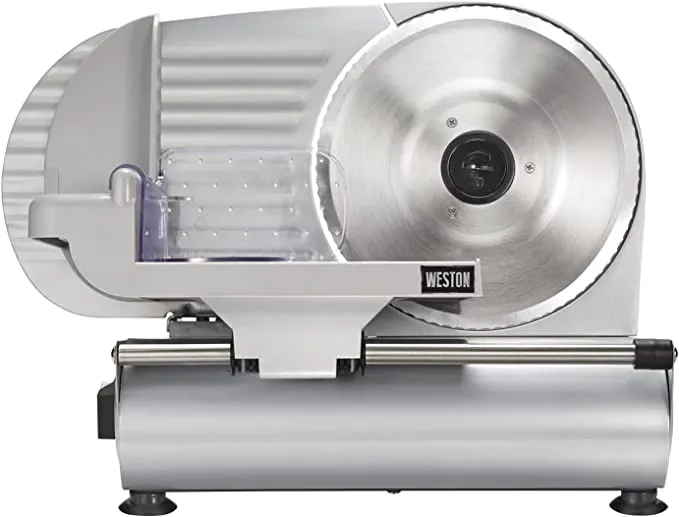 Weston Electric Meat Cutting Machine, Deli & Food Slicer, Adjustable Slice Thickness, Non-Slip Suction Feet, Removable 9" Stainless Steel Blade, Easy to Clean