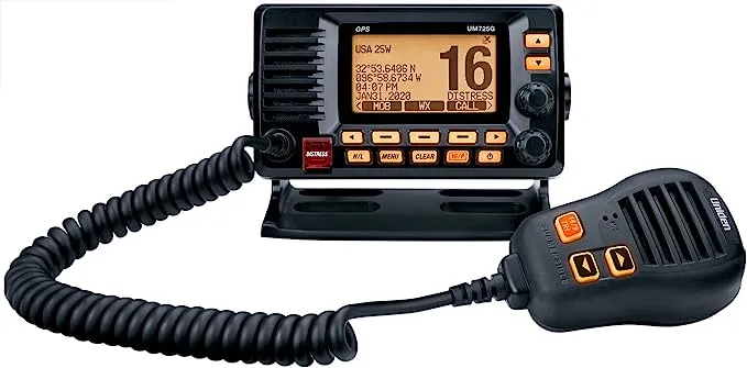 Uniden - UM725 Fixed Mount Marine VHF Radio w/GPS - Black