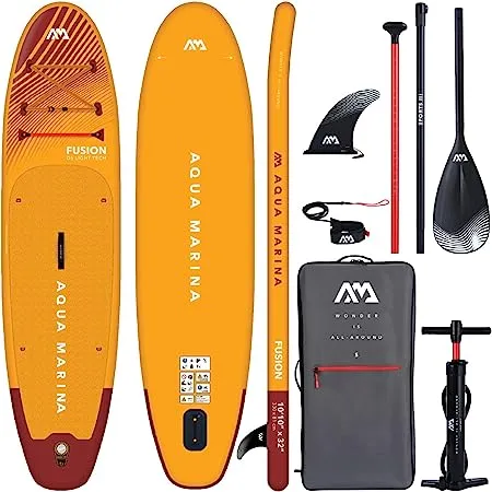 Aqua Marina Fusion, Inflatable Stand Up Paddle Board (iSUP) Package, 330 cm Length, Orange