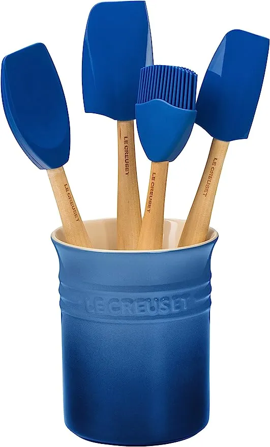 Le Creuset 5-Piece Craft Series Utensil Set & Stoneware Croc