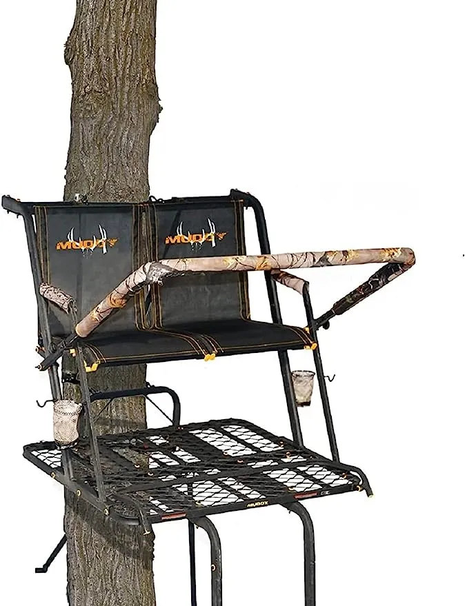 Muddy Nexus XTL (Extremely Tough) Steel Double Tree/Ladder Stand for Big Game/Shooting/Hunting with Hercules System