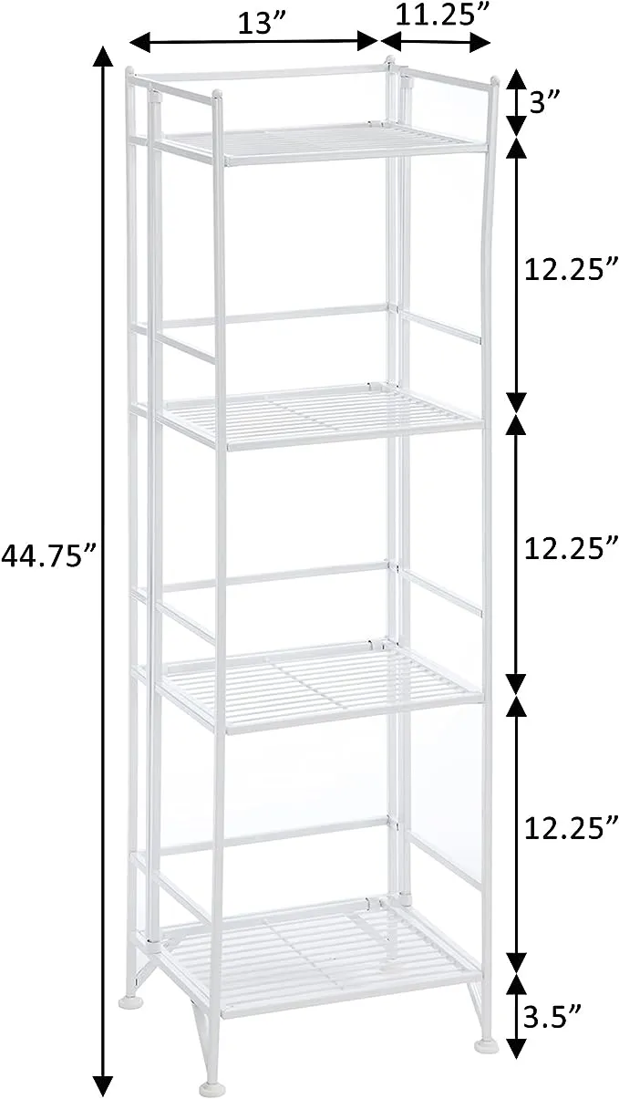 Convenience Concepts Xtra Storage 4 Tier Folding Metal Shelf