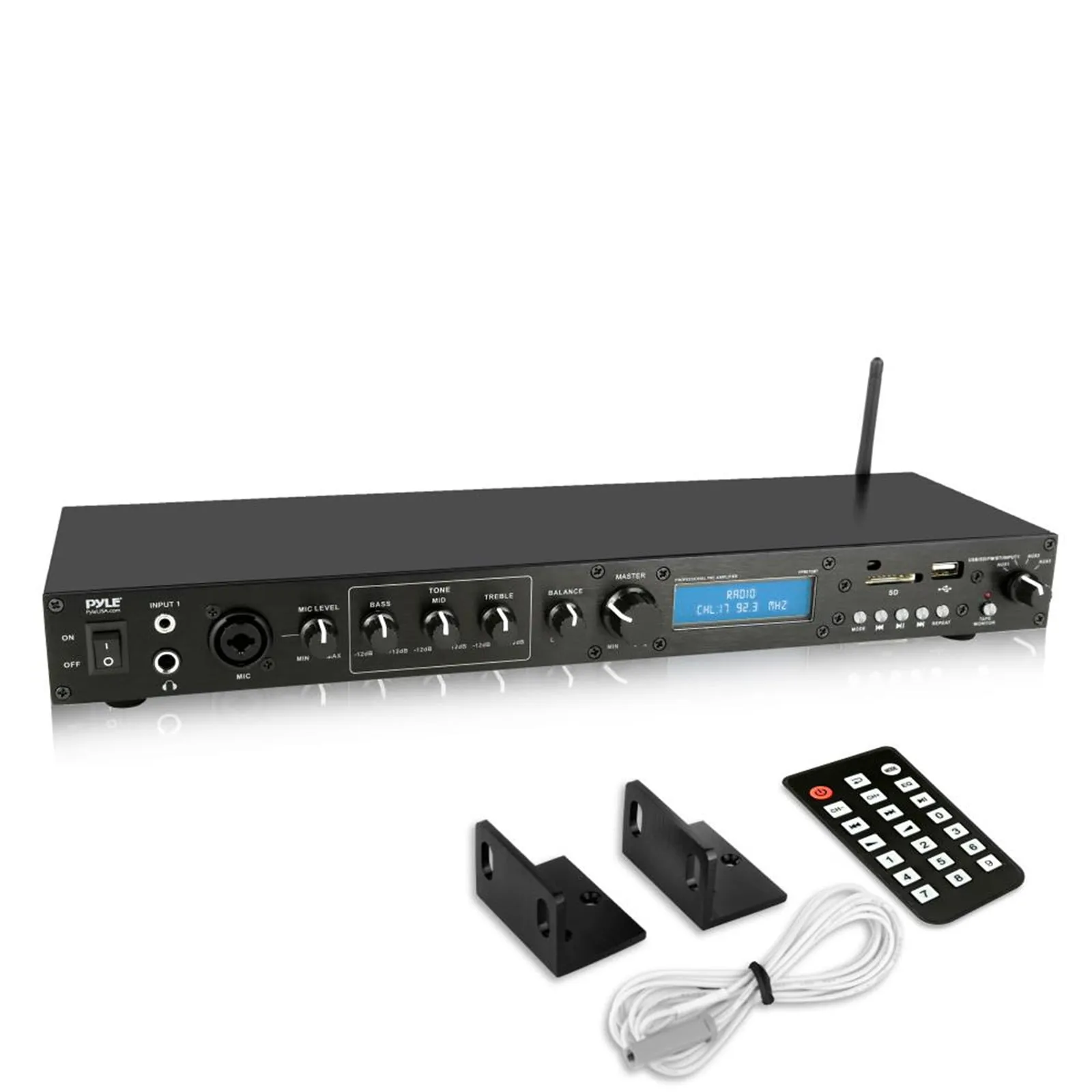 Pyle PPRE70BT Bluetooth Pro Audio Preamplifier Receiver System Remote