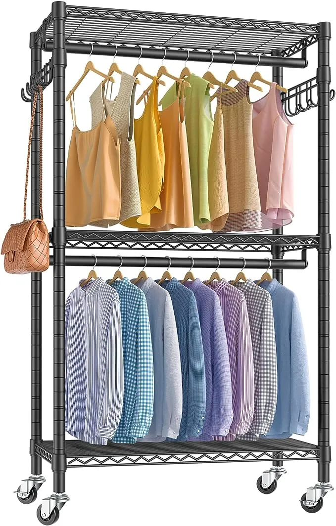 VIPEK V12 Mini Rolling Clothes Rack Heavy Duty Clothing Rack Freestanding Closet Wardrobe, 29.5"Lx16.5"Wx76.8"H, White