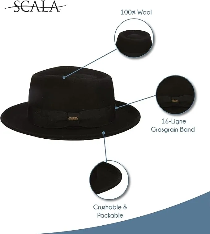 Scala Classico Men's Crushable Wool Felt Fedora