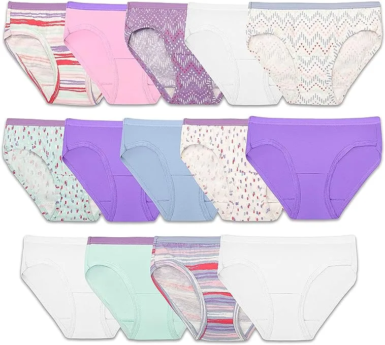 Fruit of the Loom Girls' Cotton Hipster Underwear