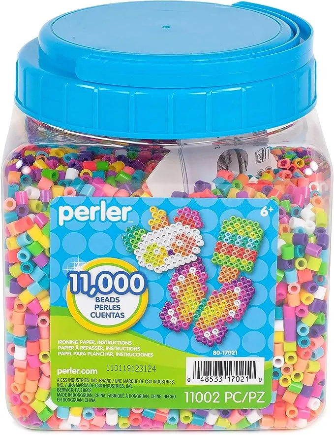 Perler Beads Glow in the Dark Beads for Kids Crafts, 11000 pcs