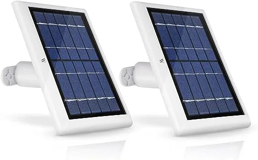 Wasserstein 2W 6V Solar Panel with 13.1ft/4m Cable Compatible with Arlo Ultra/Ultra 2, Arlo Pro 3/Pro 4, & Arlo Floodlight ONLY (2-Pack, White) - Camera Not Included