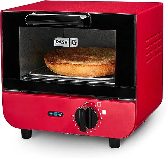 DASH Mini Toaster Oven Cooker for Bread, Bagels, Cookies, Pizza, Paninis & More with Baking Tray, Rack, Auto Shut Off Feature - Aqua